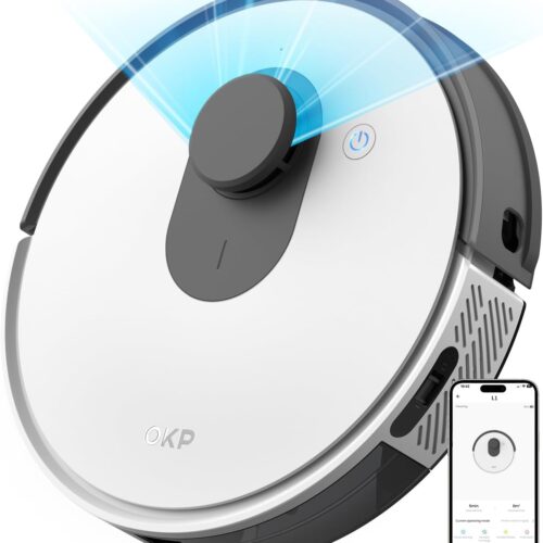 aspiradora-1 OKP Aspiradora robótica, succión de 3800 Pa